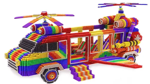 How To Make Helicopter Bus With Magnetic Balls