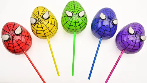 Lollipop spiderman egg clay cracking making