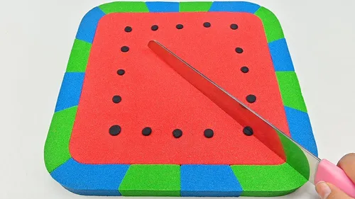 Satisfying Video l Kinetic Sand Square Watermelon Cutting ASMR #5