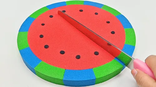 Satisfying Video l Kinetic Sand Watermelon Fruit Cutting ASMR #3